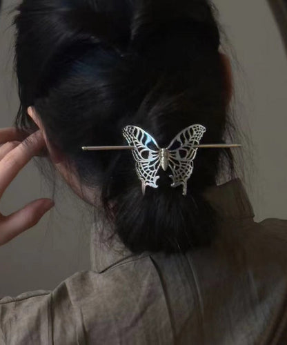 Silk Silver Hairpin Out Sterling Vintage Hollow Butterfly