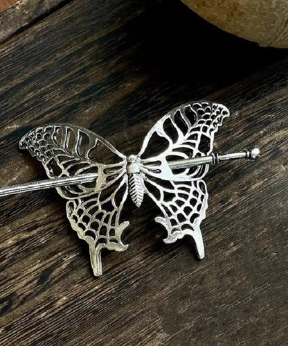Silk Silver Hairpin Out Sterling Vintage Hollow Butterfly
