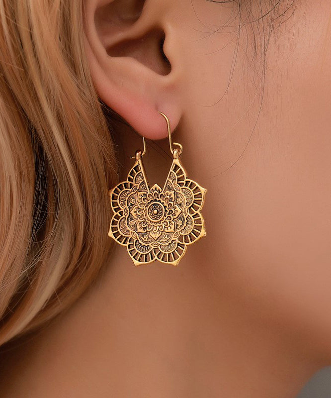 Vintage Sterling Hollow Silver Hoop Metal Out Silk Earrings