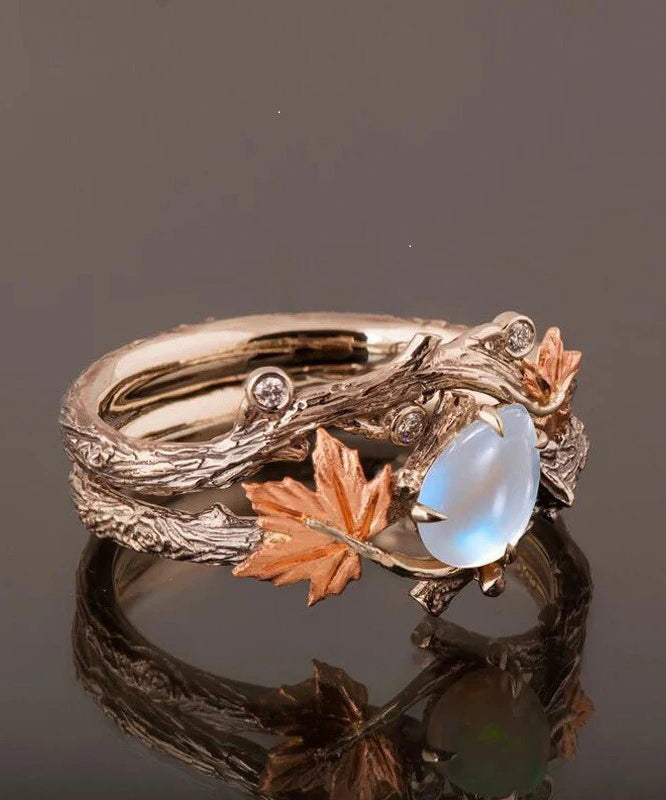 Twig Maple Women's Fashion Antique Vintage Rings Leaf Gold