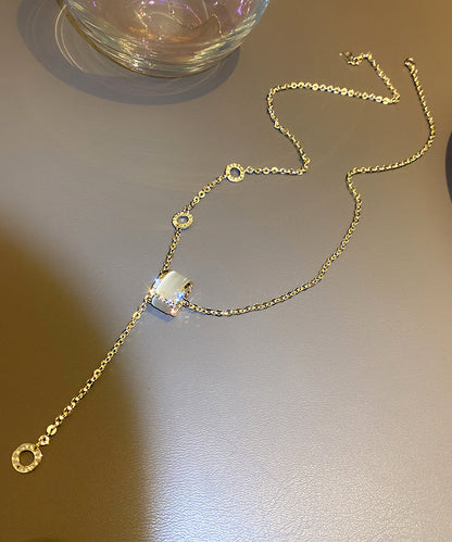 Eye Vogue Necklace Pendant Alloy Copper Stone Zircon Gold Cat's