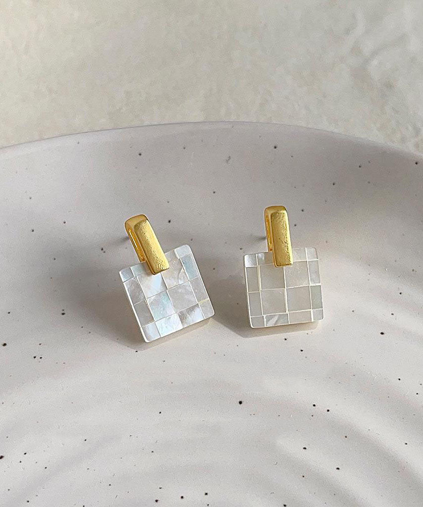 Stud Overgild Copper Rainbow Vogue Shell Earrings