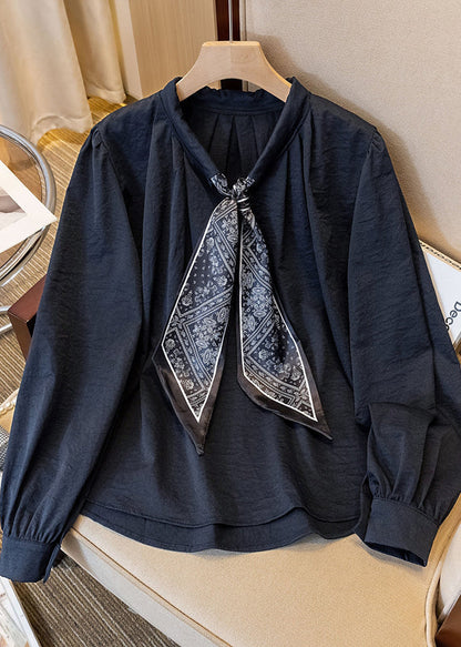 White Oversized Cotton Blouses Scarves Spring YK028