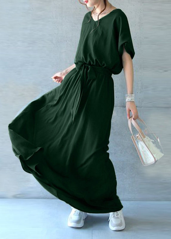 Summer Black Dresses Women Tie Hem Cotton Exra Large Waist