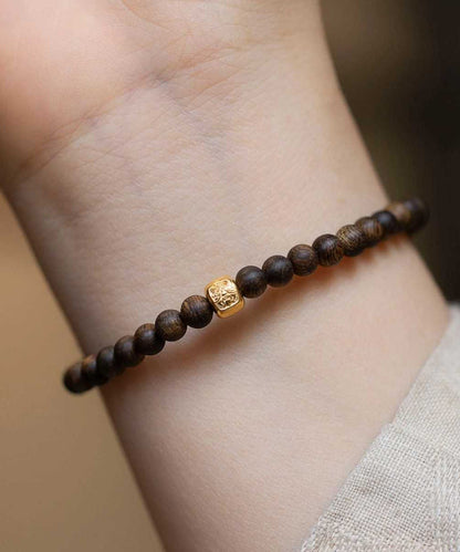 Beads Brown Bracelet Silver Sterling Overgild Women