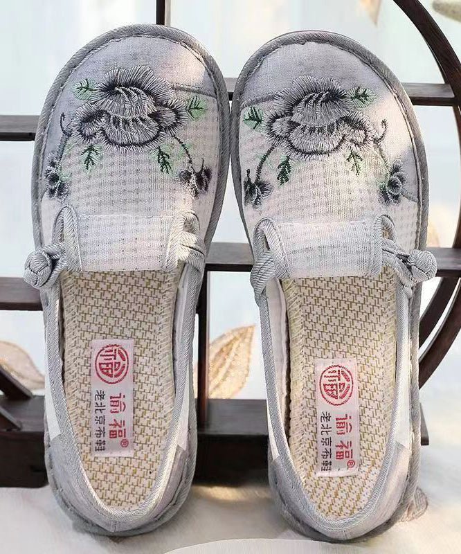 Embroidered Shoes Breathable Women Flat Red Mesh Feet