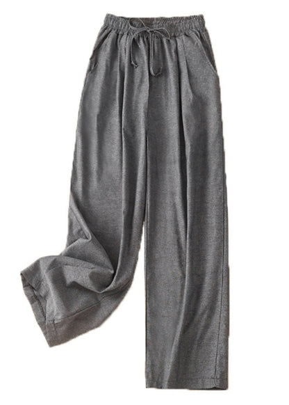 Spring Women Linen Khaki Waist Pants Elastic