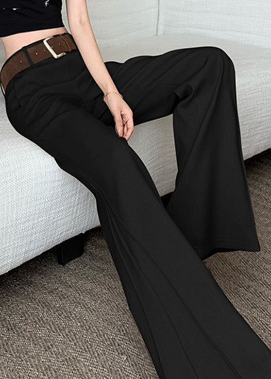 Spring Wide High Pockets Women Pants Khaki Leg Waist Patchwork