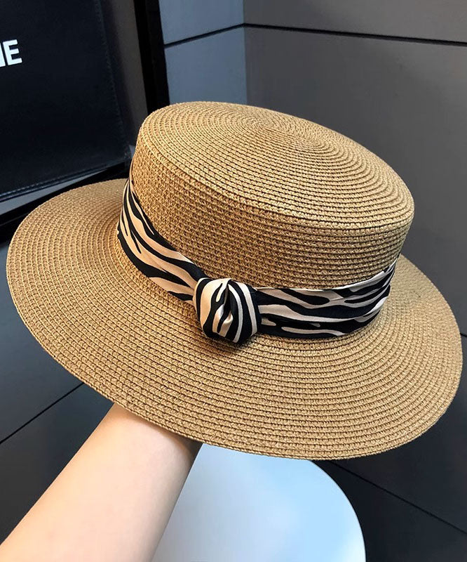 Straw Khaki Women Woven Hat Versatile Cloche
