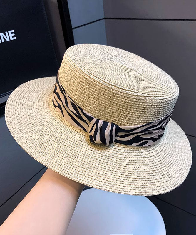 Straw Khaki Women Woven Hat Versatile Cloche
