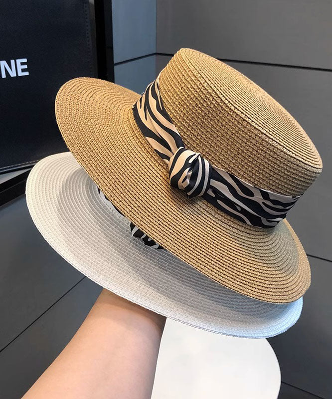 Straw Khaki Women Woven Hat Versatile Cloche