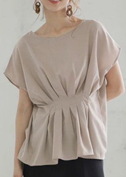 Wrinkled Summer Tank Nude Tops Women Oversized Cotton