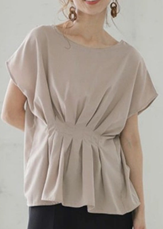 Wrinkled Summer Tank Nude Tops Women Oversized Cotton