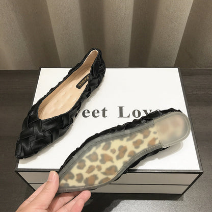 Comfy Pointed Flat Soft Women Apricot Toe Shoes