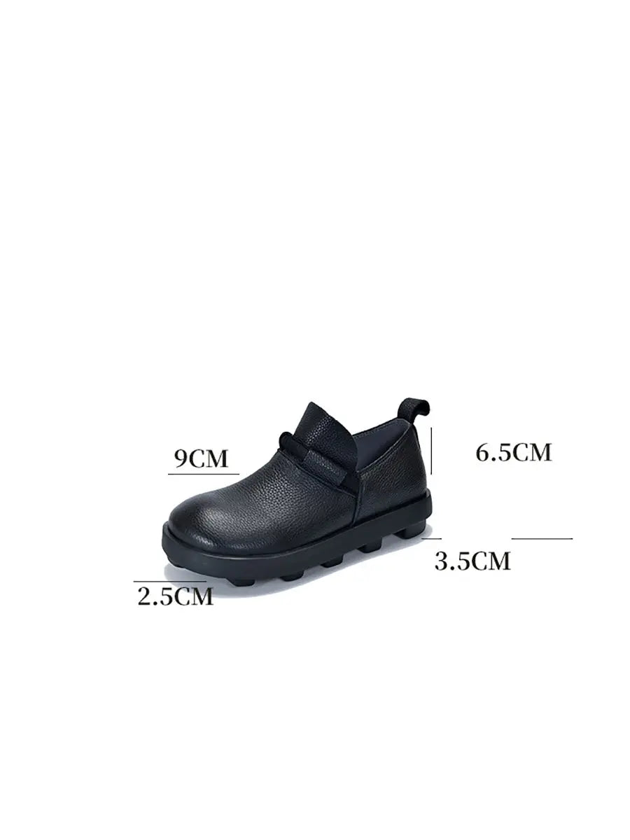 Women Spring Vintage Genuine Leather Solid Shoes Ada Fashion