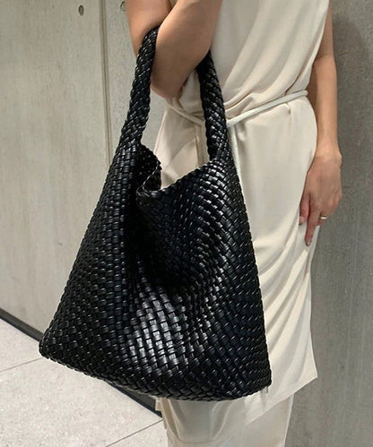 Faux Shoulder White Bag Capacity Leather Women Large