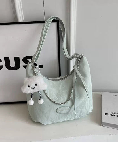 Women Shoulder Solid Leather Bags Calf White Durable