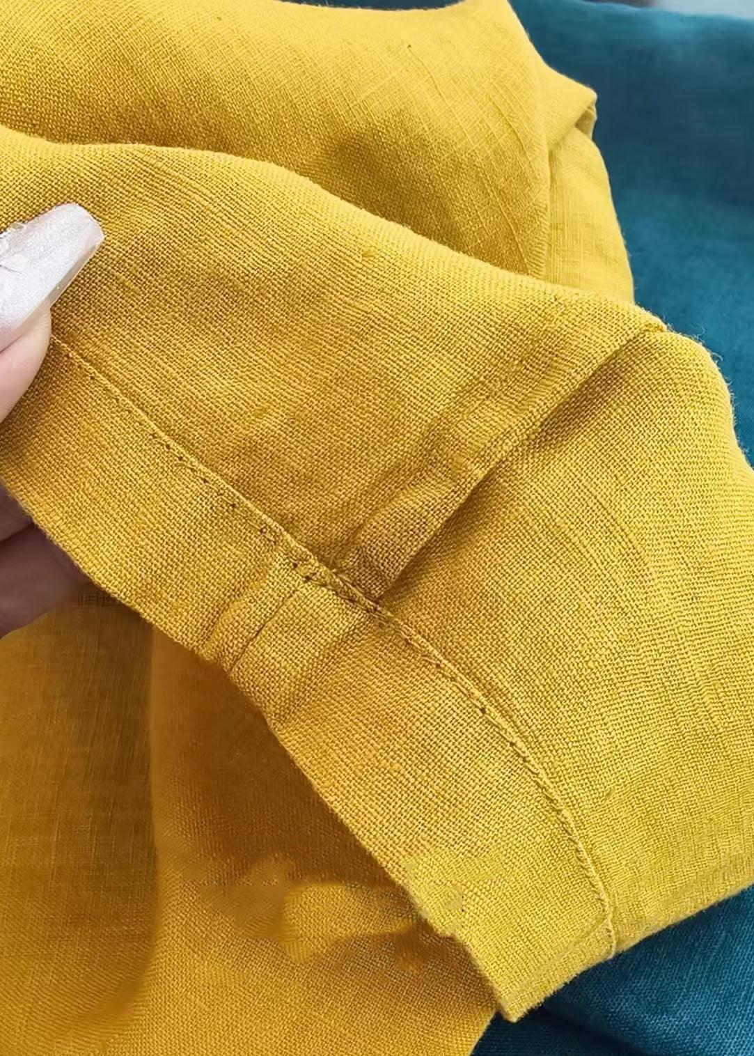 Pockets Pants Summer Linen Yellow Women Waist Elastic