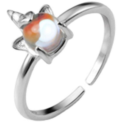 Ring Silver Open Sterling Unicorn