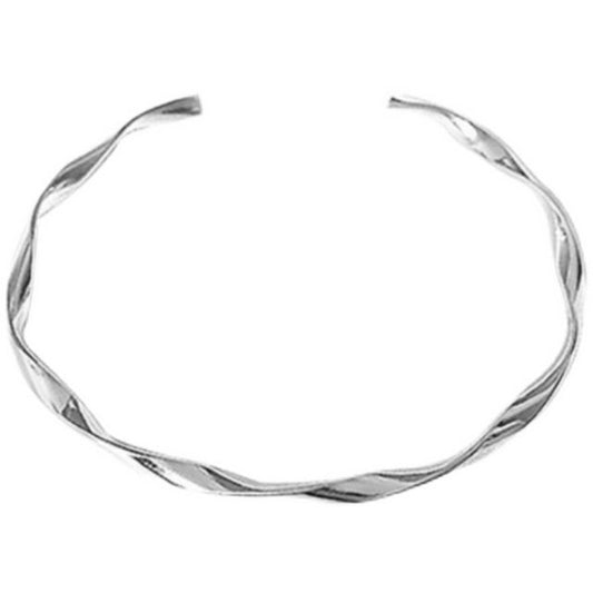 Silver Open Sterling Twisted Bangle