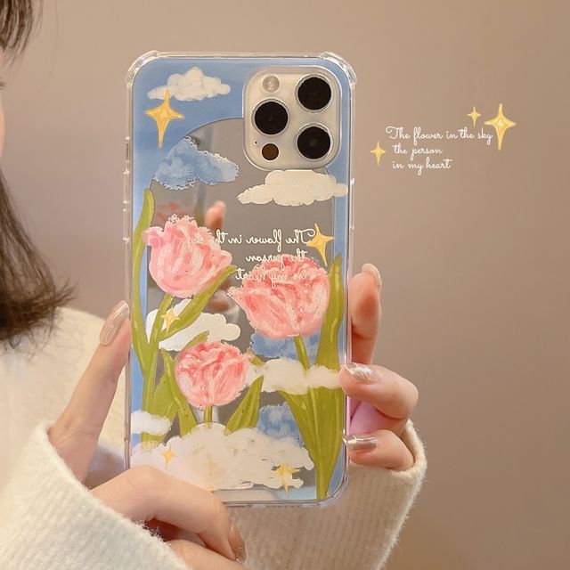 Case Flower Phone Mirrored