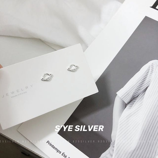 Sterling Earring Planet Stud Silver