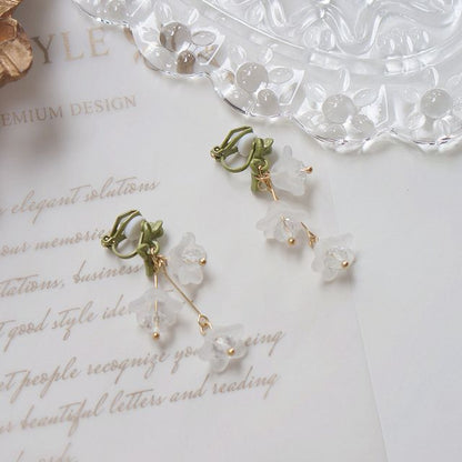 Drop / Clip-On Flower Earring