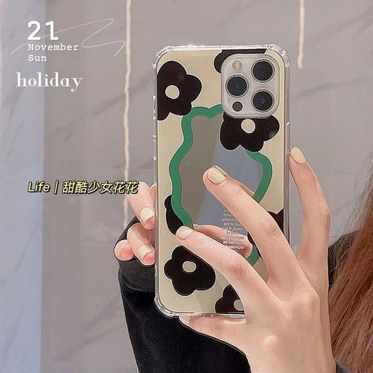 Case Floral Mirrored Phone
