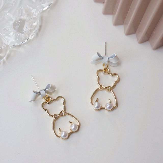 Alloy Earring Dangle Bear