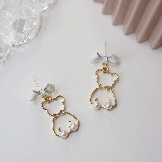Alloy Earring Dangle Bear