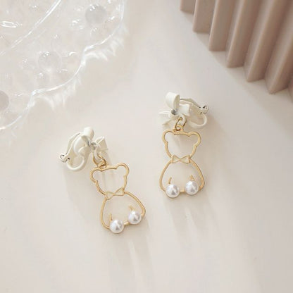 Alloy Earring Dangle Bear