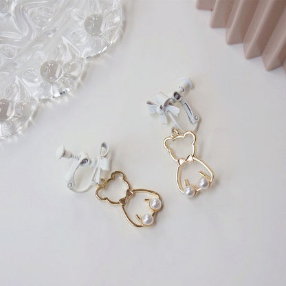 Alloy Earring Dangle Bear
