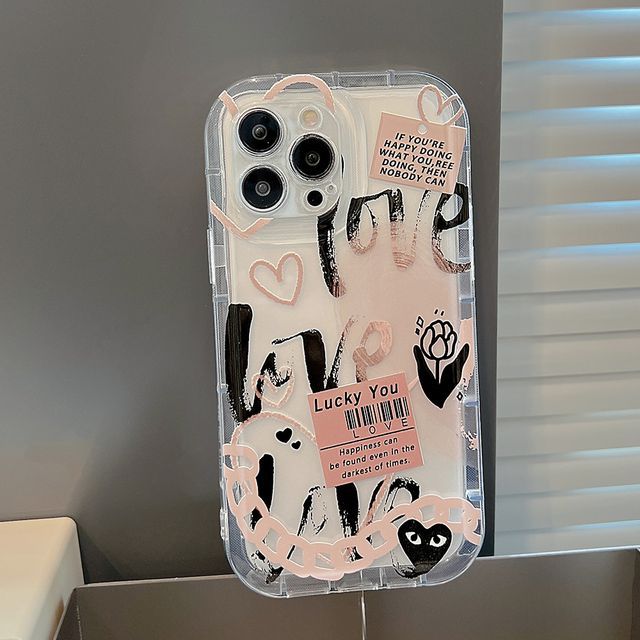 Case Transparent Lettering Phone