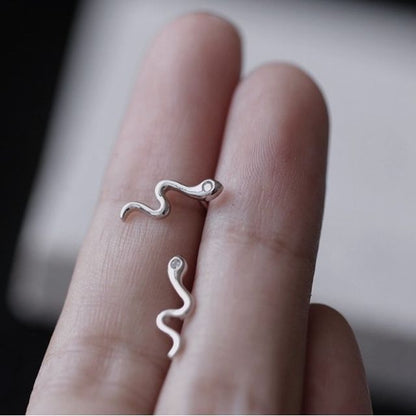 Silver Snake Sterling Earring