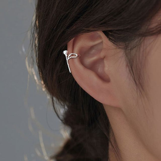 Rose Cuff Sterling Silver Earring