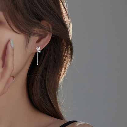 Earring Butterfly Dangle Sterling Silver