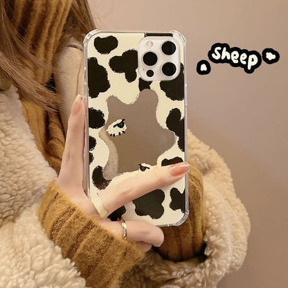 Mirrored Milk Print Cow Phone Case