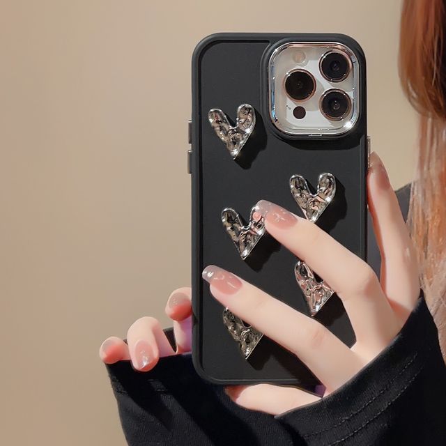 Metallic Heart Case Phone