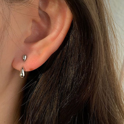 Earring Sterling Droplet Silver