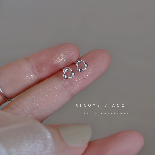 Silver Twisted Sterling Triangle Earring