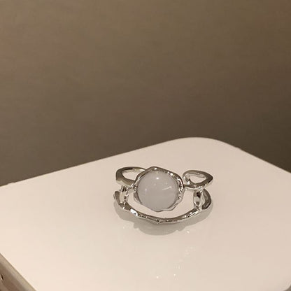 Cross Set Moonstone Open Faux / Ring