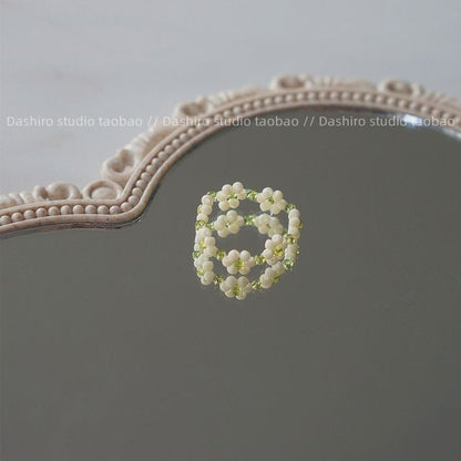 Acrylic Set / Ring Floral Bracelet