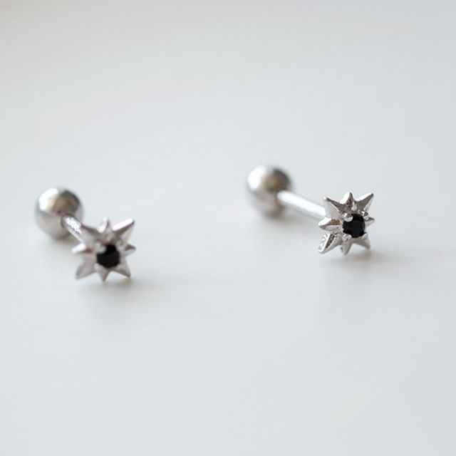 Earring Star Sterling Stud Silver