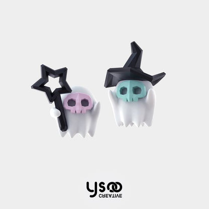 Halloween ) Stud ( Ghost Sterling Various Earring Designs Silver