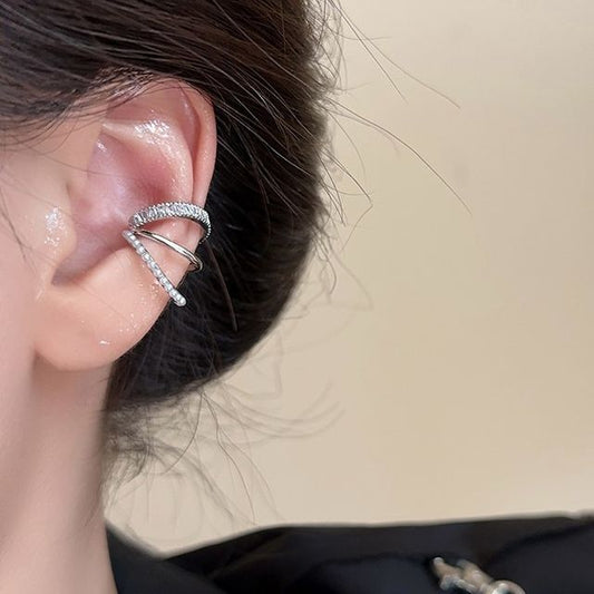 Rhinestone Ear Cuff Layered
