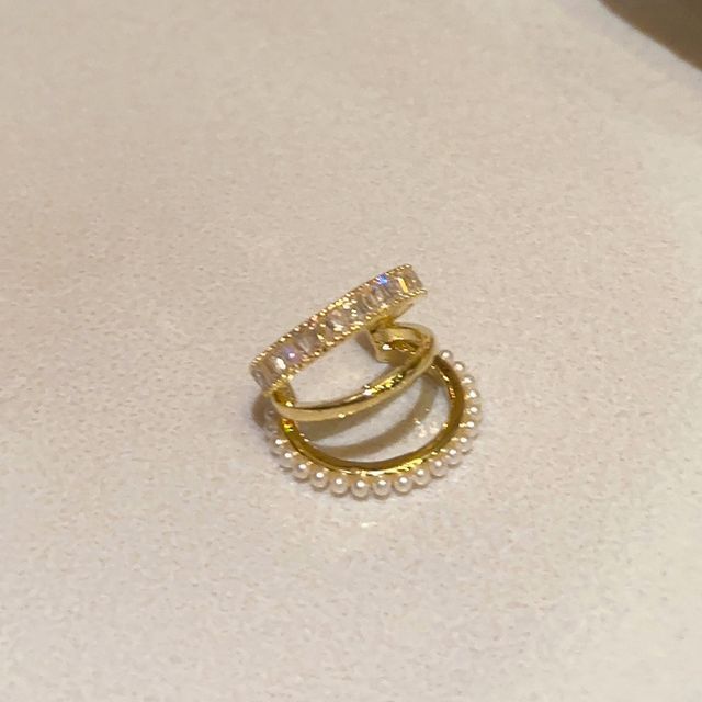 Rhinestone Ear Cuff Layered