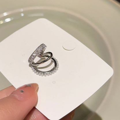 Rhinestone Ear Cuff Layered