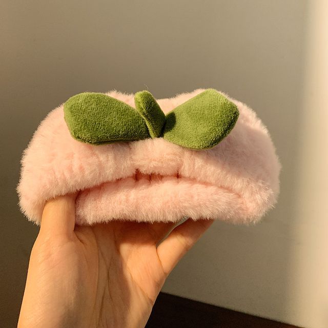 Chenille Peach / Hair Wrist Tie Band Headband