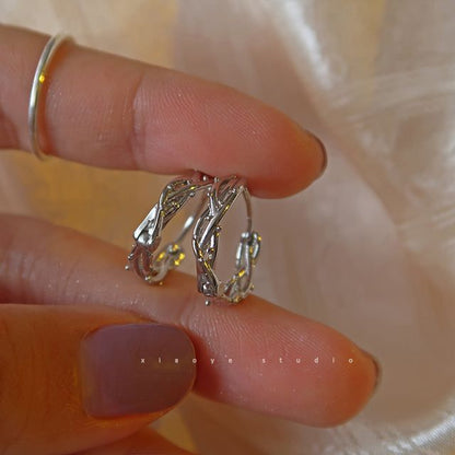 Earring Sterling Thorn Silver Hoop