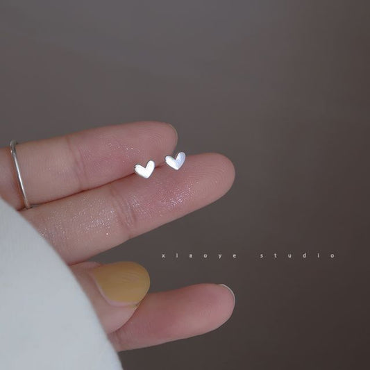 Stud Earring Silver Heart